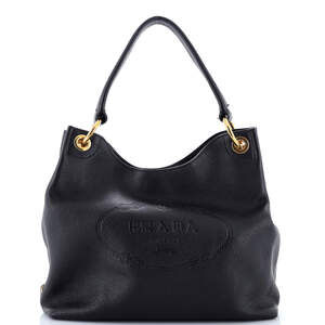 Prada Logo Hobo Embossed Vitello Daino #252914P12B